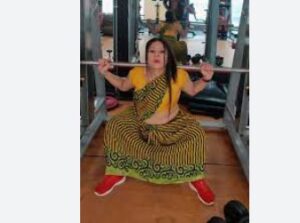 women in gym sari 